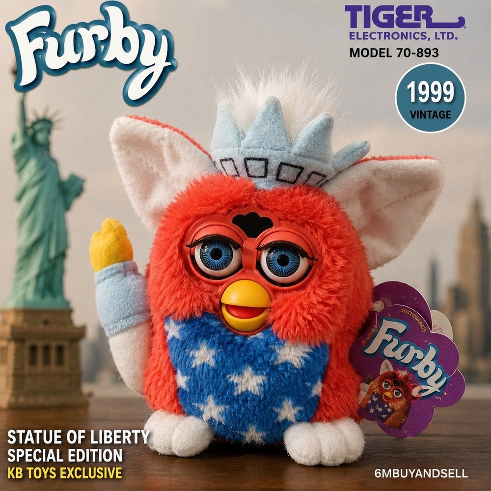 Vintage 1999 Furby Statue of Liberty Special Edition KB Toys Tiger Model 70-893